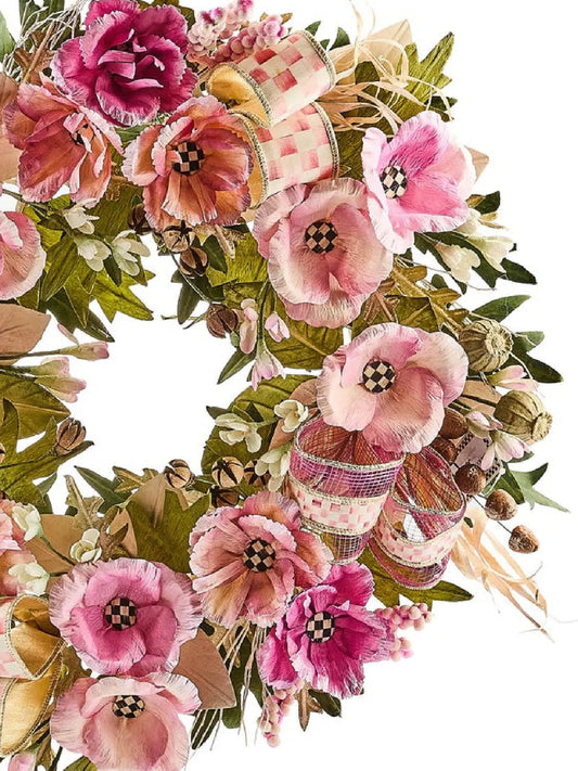 Rosy Poppy 22" Wreath