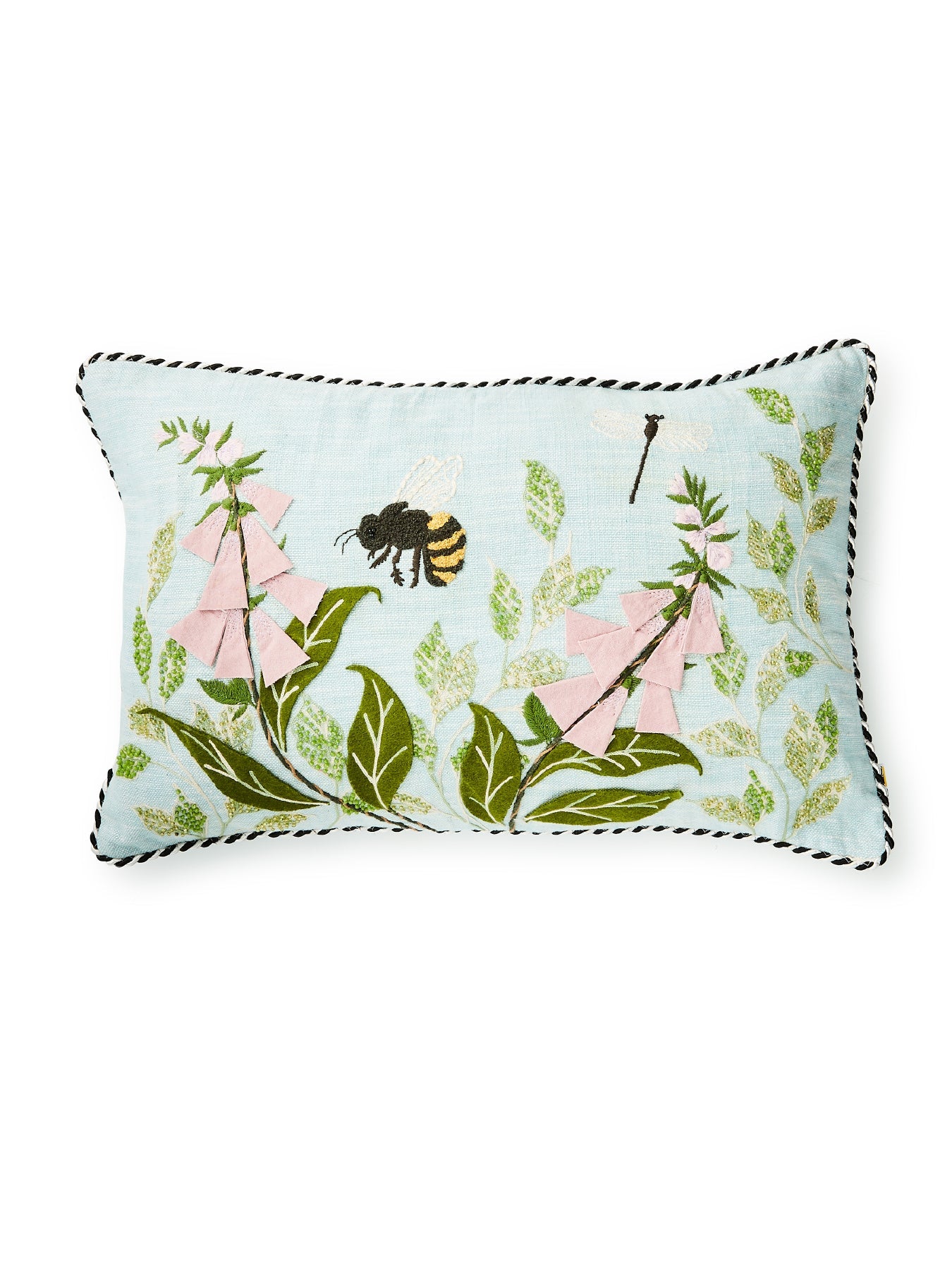 Floral & Bee Lumbar Throw Pillow MacKenzie-Childs