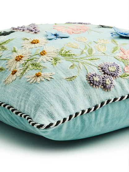 Floral & Bee Throw Pillow