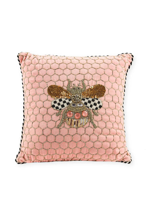 Queen Bee Pink Throw Pillow