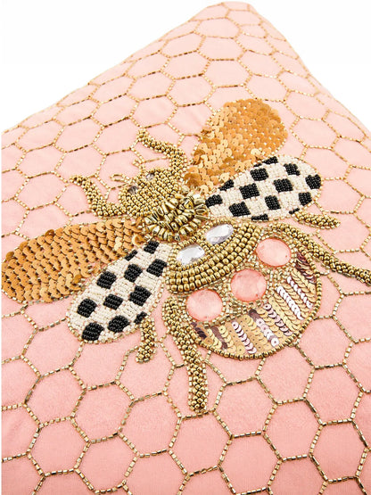 Queen Bee Pink Throw Pillow