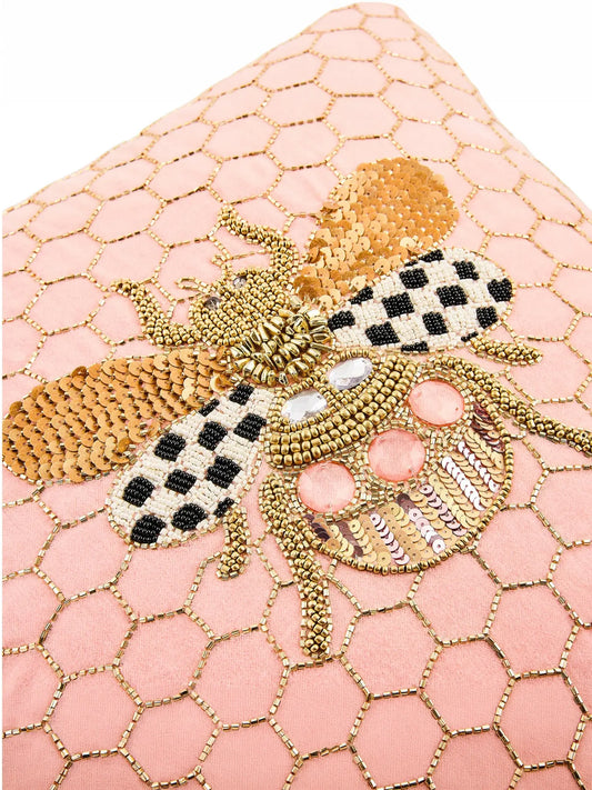 Queen Bee Pink Throw Pillow