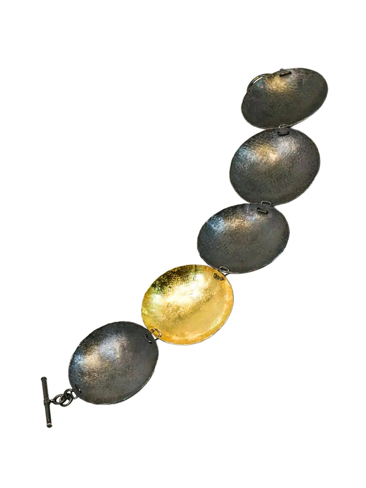 Large Gold & Black Disc Bracelet