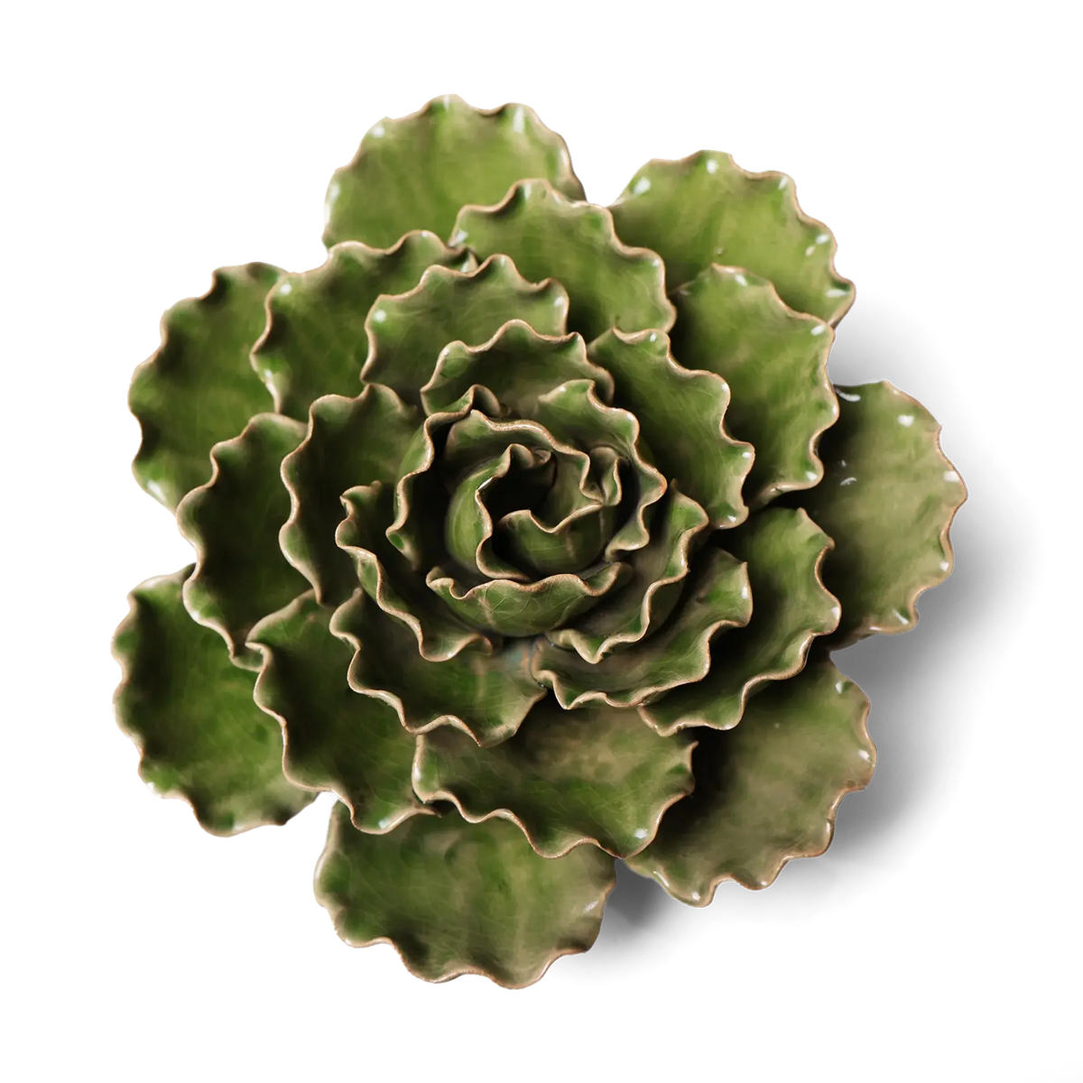 Ceramic Flower Lettuce Green XL
