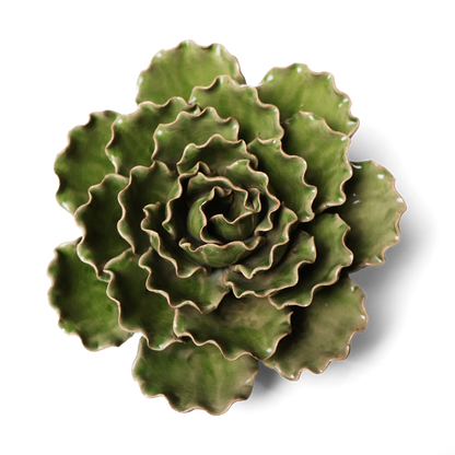 Ceramic Flower Lettuce Green XL