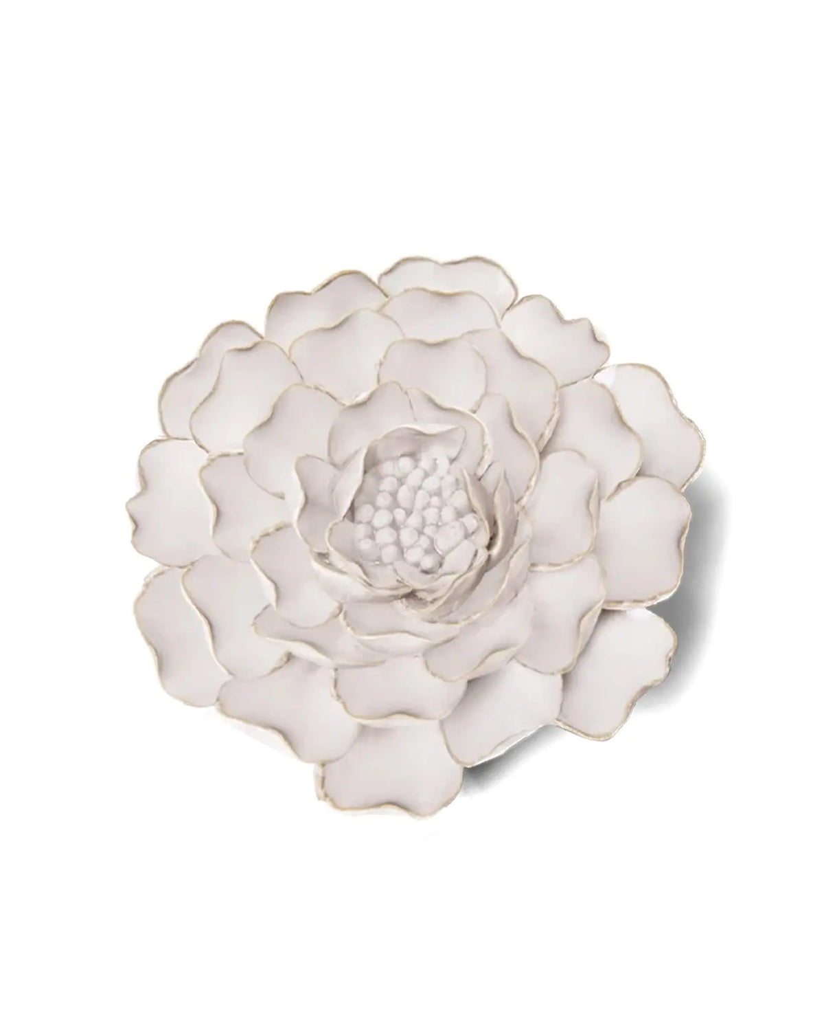Ivory Charm Peony Ceramic Flower
