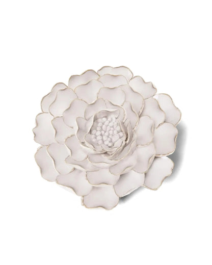Ivory Charm Peony Ceramic Flower