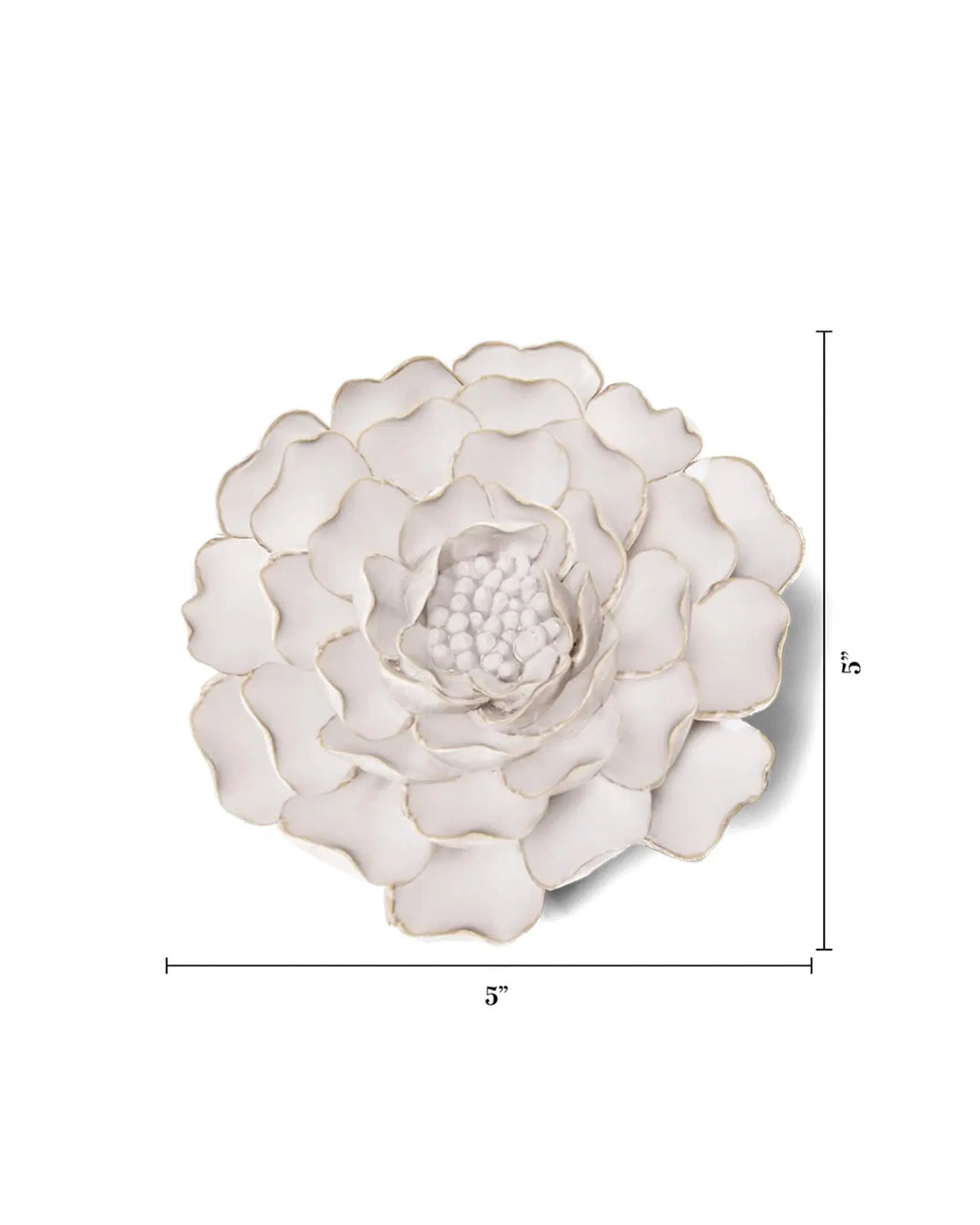 Ivory Charm Peony Ceramic Flower