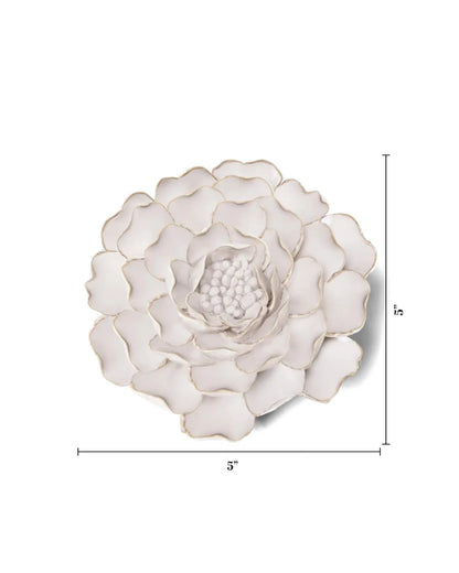 Ivory Charm Peony Ceramic Flower