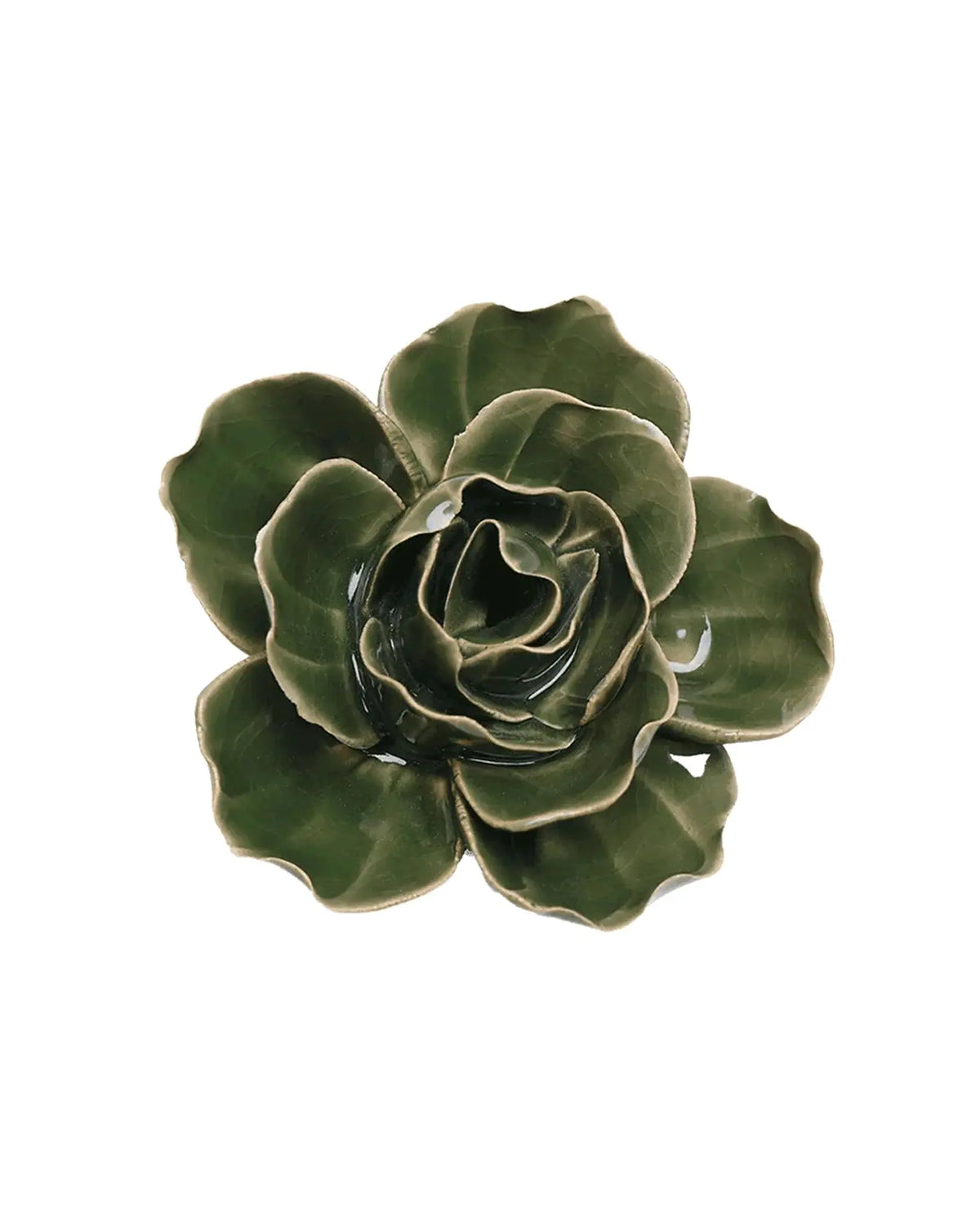 Fir Green Butterfly Ranunculus Ceramic Flower