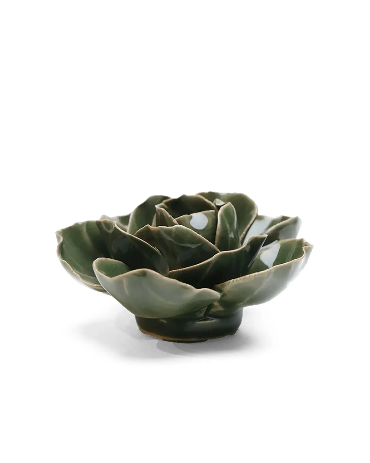 Fir Green Butterfly Ranunculus Ceramic Flower