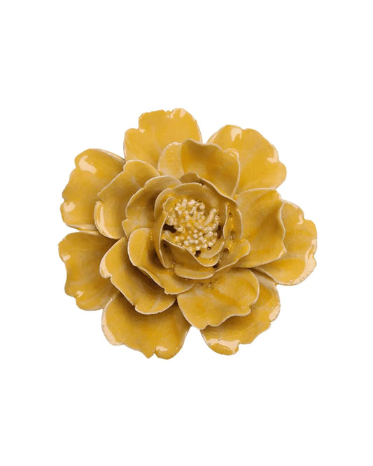ArtsiPhartsi Burnt Yellow Rose Ceramic Flower Ceramic