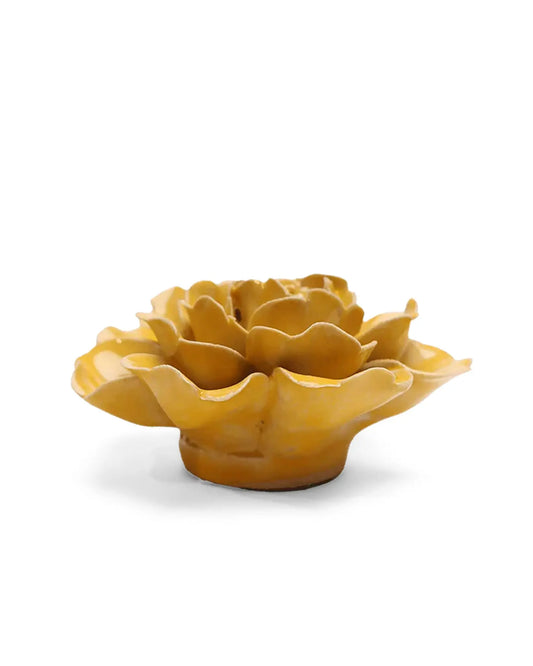 ArtsiPhartsi Burnt Yellow Rose Ceramic Flower Ceramic