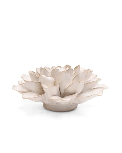 Ivory European Water Lily Ceramic Flower