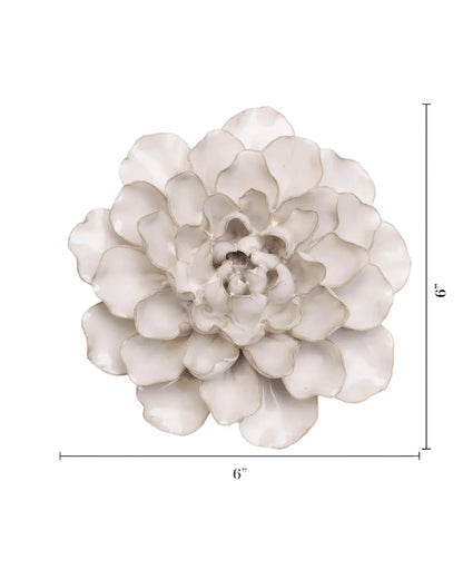 Ivory European Water Lily Ceramic Flower
