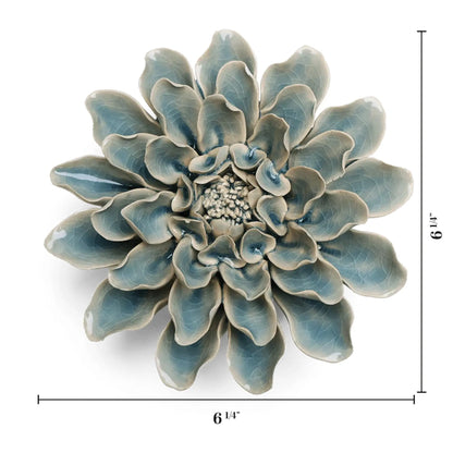 Powder Blue Aphrodite Dahlia Ceramic Flower