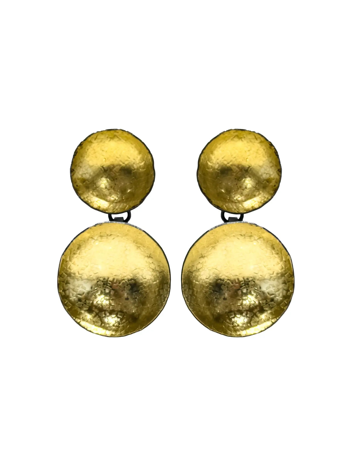 Gold Double Disc Earrings