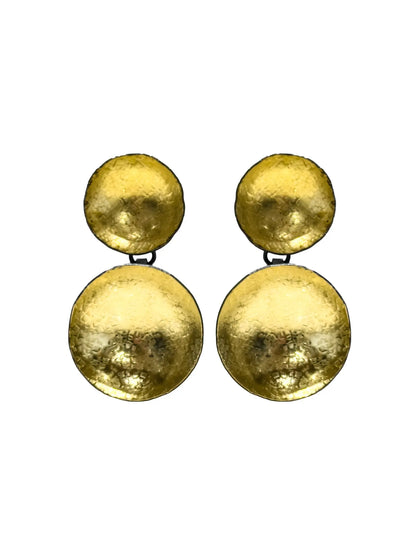 Gold Double Disc Earrings