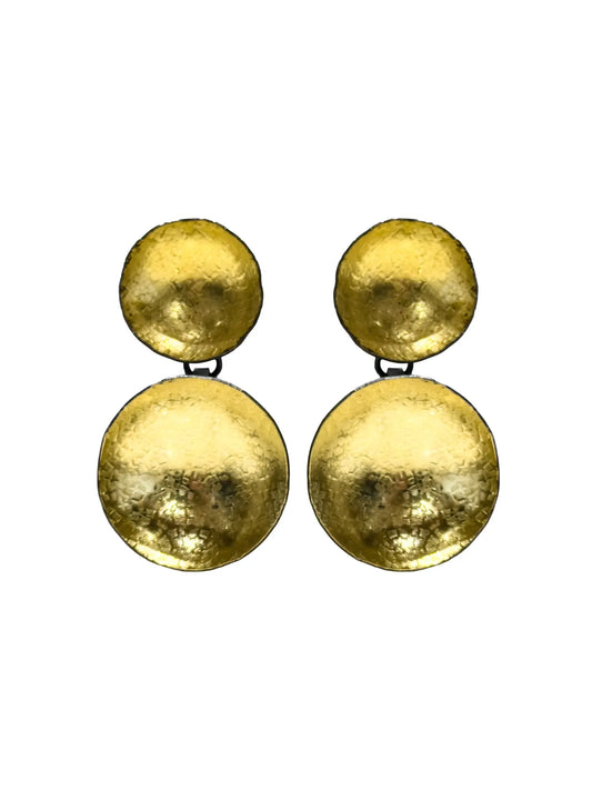 Gold Double Disc Earrings