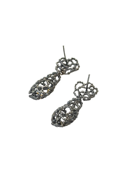 Rose Teardrop Diamond Earrings