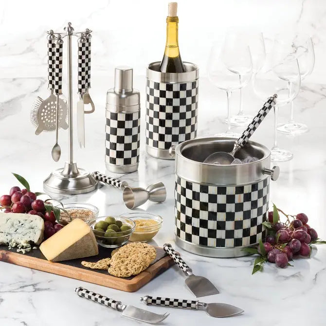 Courtly Check Gold Ice Bucket MacKenzie-Childs