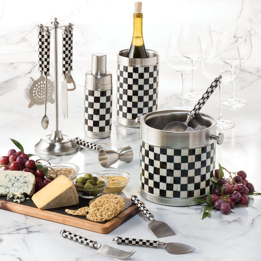 Courtly Check Gold Ice Bucket MacKenzie-Childs
