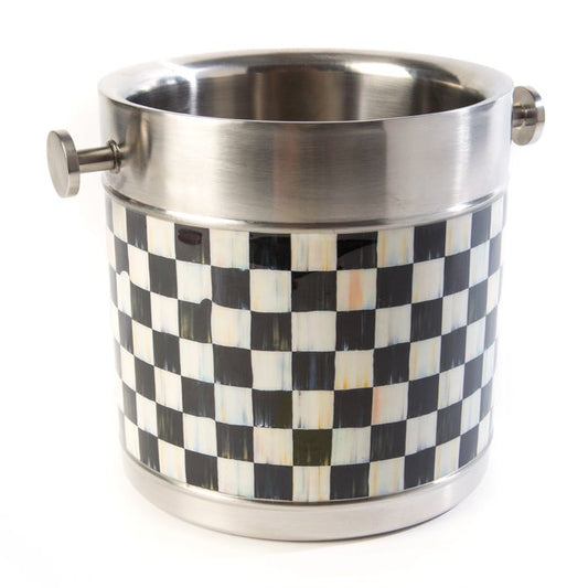 Courtly Check Gold Ice Bucket MacKenzie-Childs