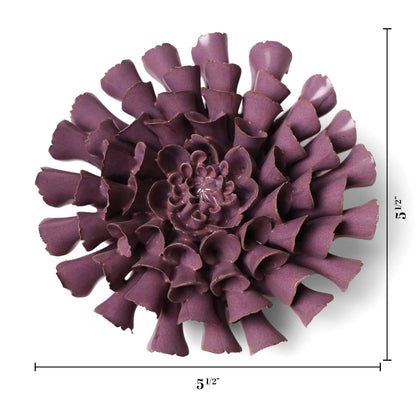 Violet Blue Cornel Dahlia Ceramic Flower