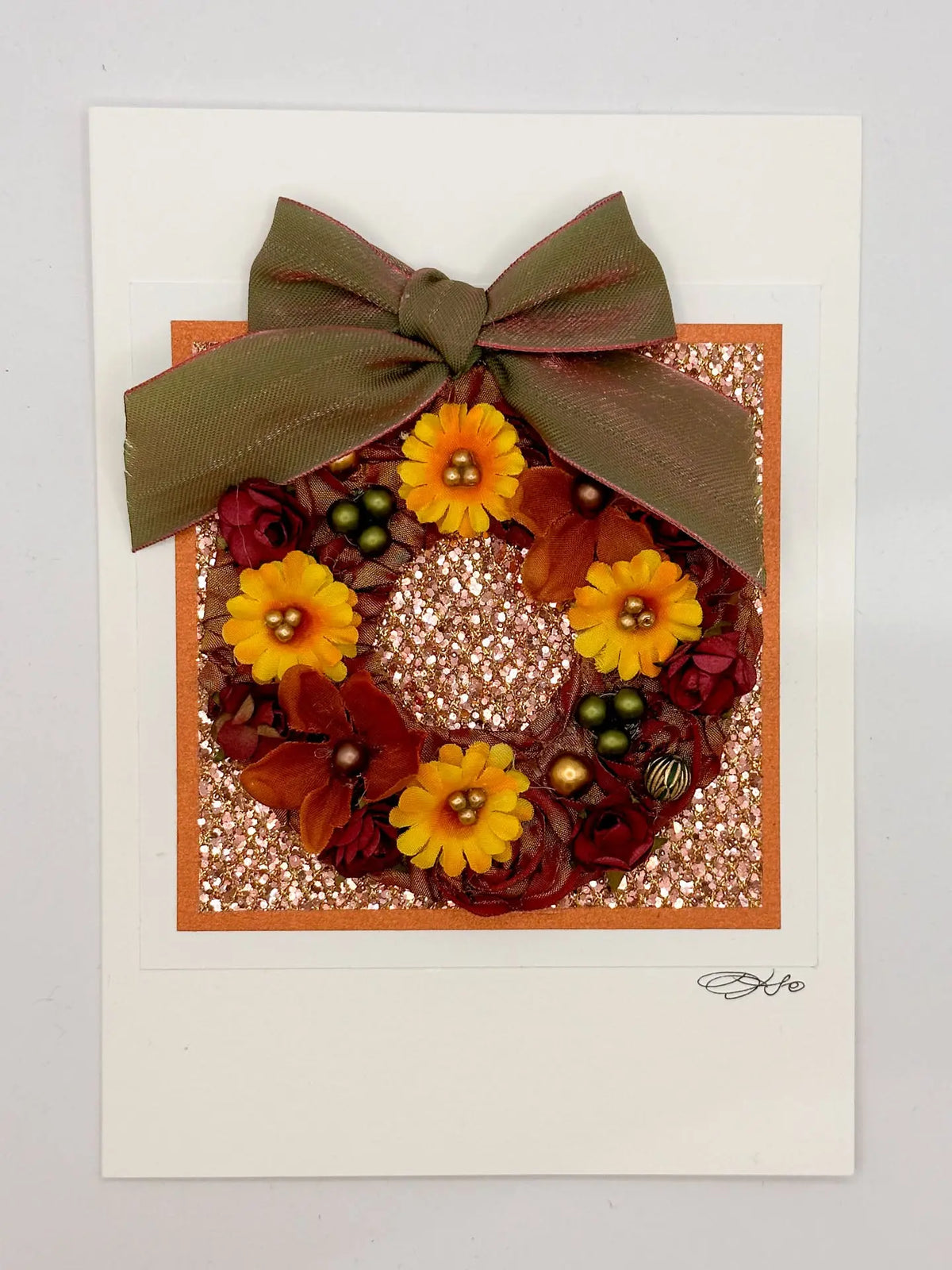 ArtsiPhartsi Autumn Wreath Handmade Card Greeting Cards