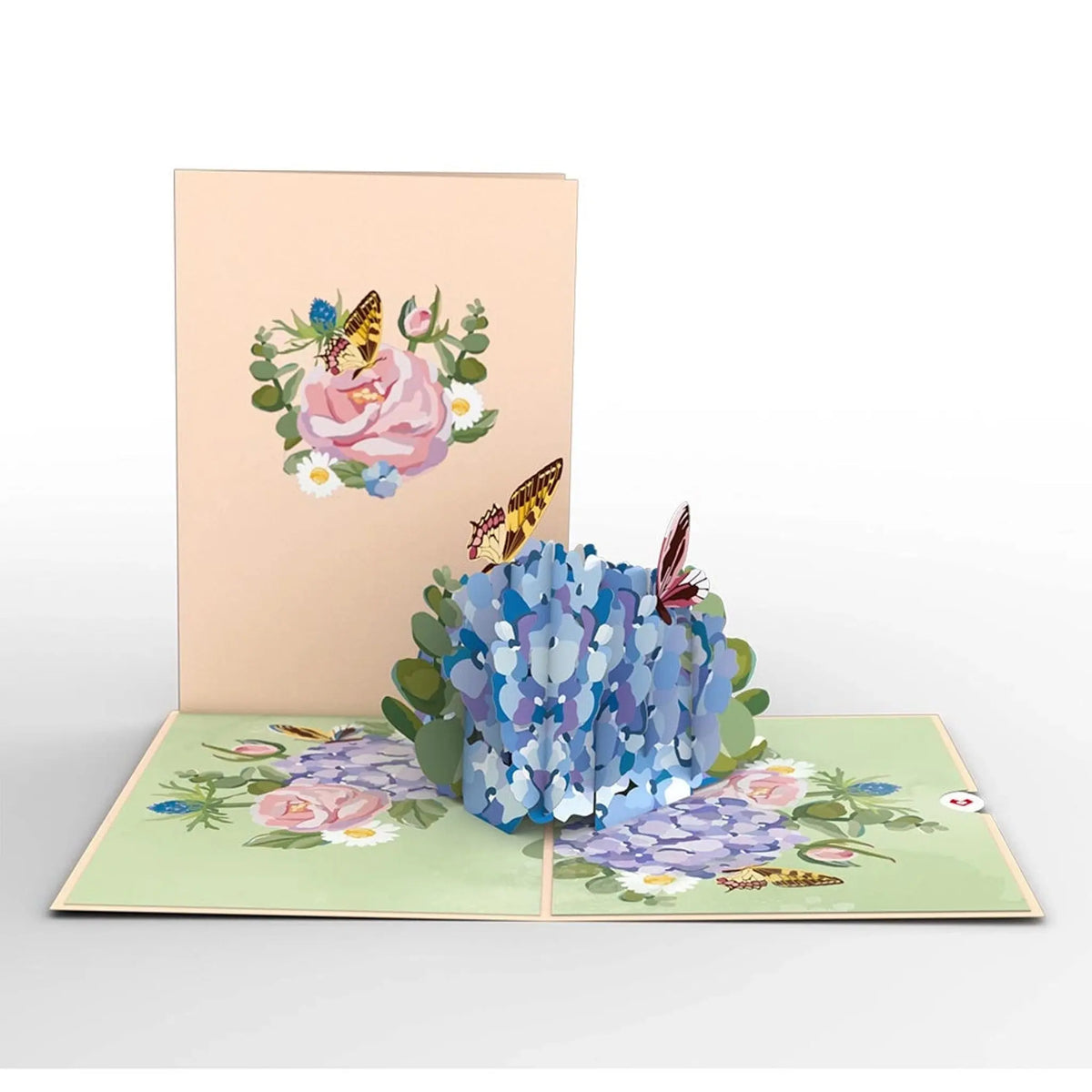 ArtsiPhartsi Hydrangea Butterflies Pop-Up Card Greeting Cards