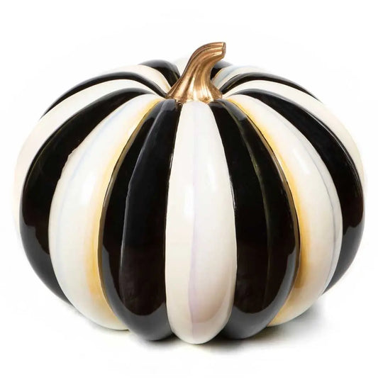 Courtly Stripe Outdoor Trophy Pumpkin 18"