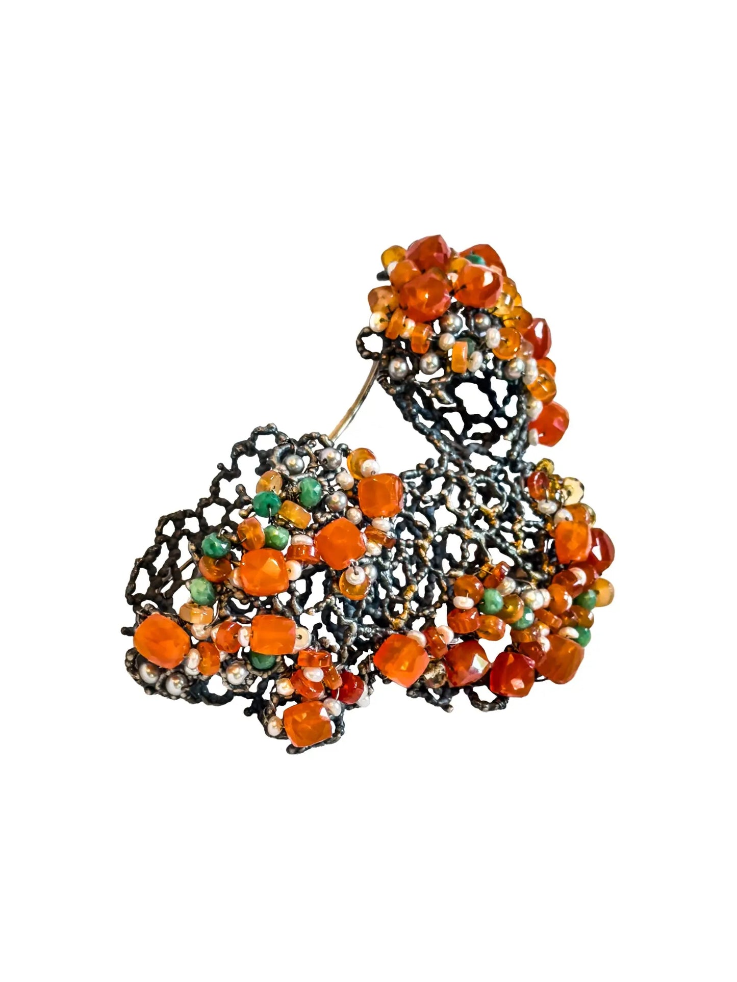 Brain Coral Design Carnelian Brooche