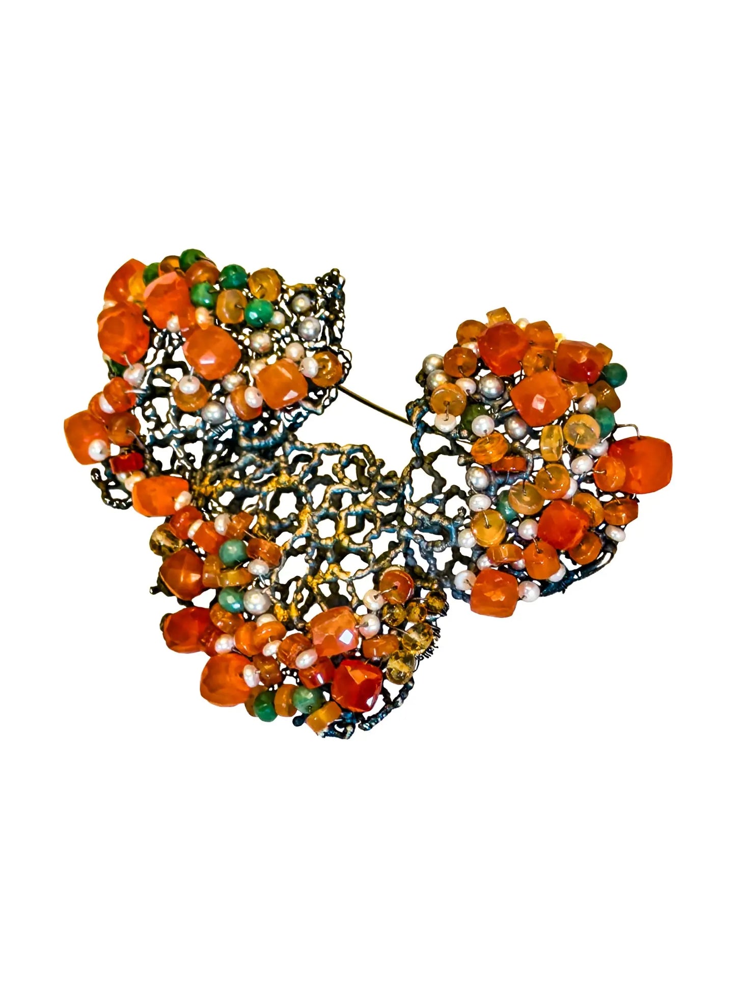 Brain Coral Design Carnelian Brooche