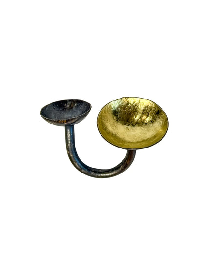 Gold & Silver Disc Ring Size 7.5