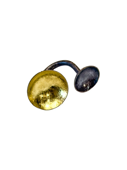 Gold & Silver Disc Ring Size 7.5