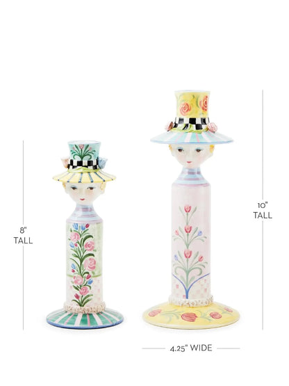 Rosy Meadow Lady Candle Holders (Set of 2)