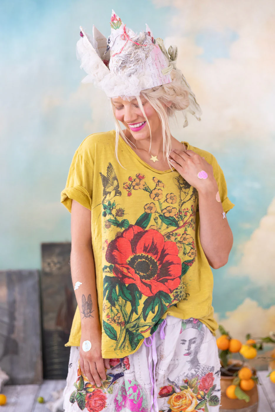 Top 2100 Cherub Poppy Tee - High Visibility Magnolia Pearl
