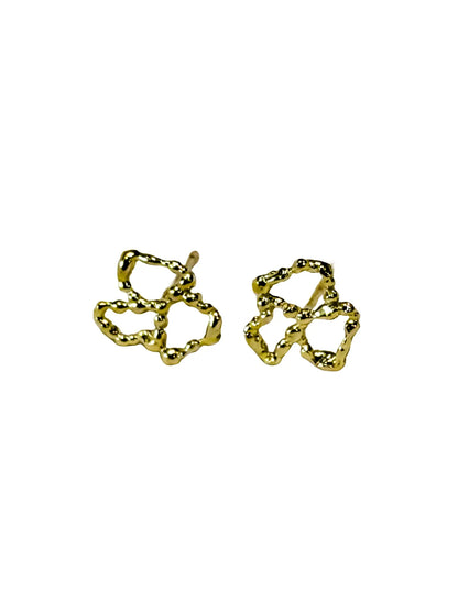 Gold Lace Stud Earrings