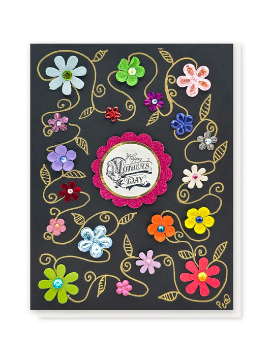 Happy Mother’s Day Floral Patchwork Handmade Card