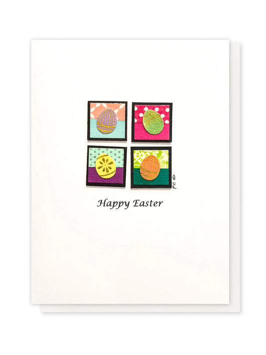 Pop Art Eggs Handmade Easter Card by Penny Craig