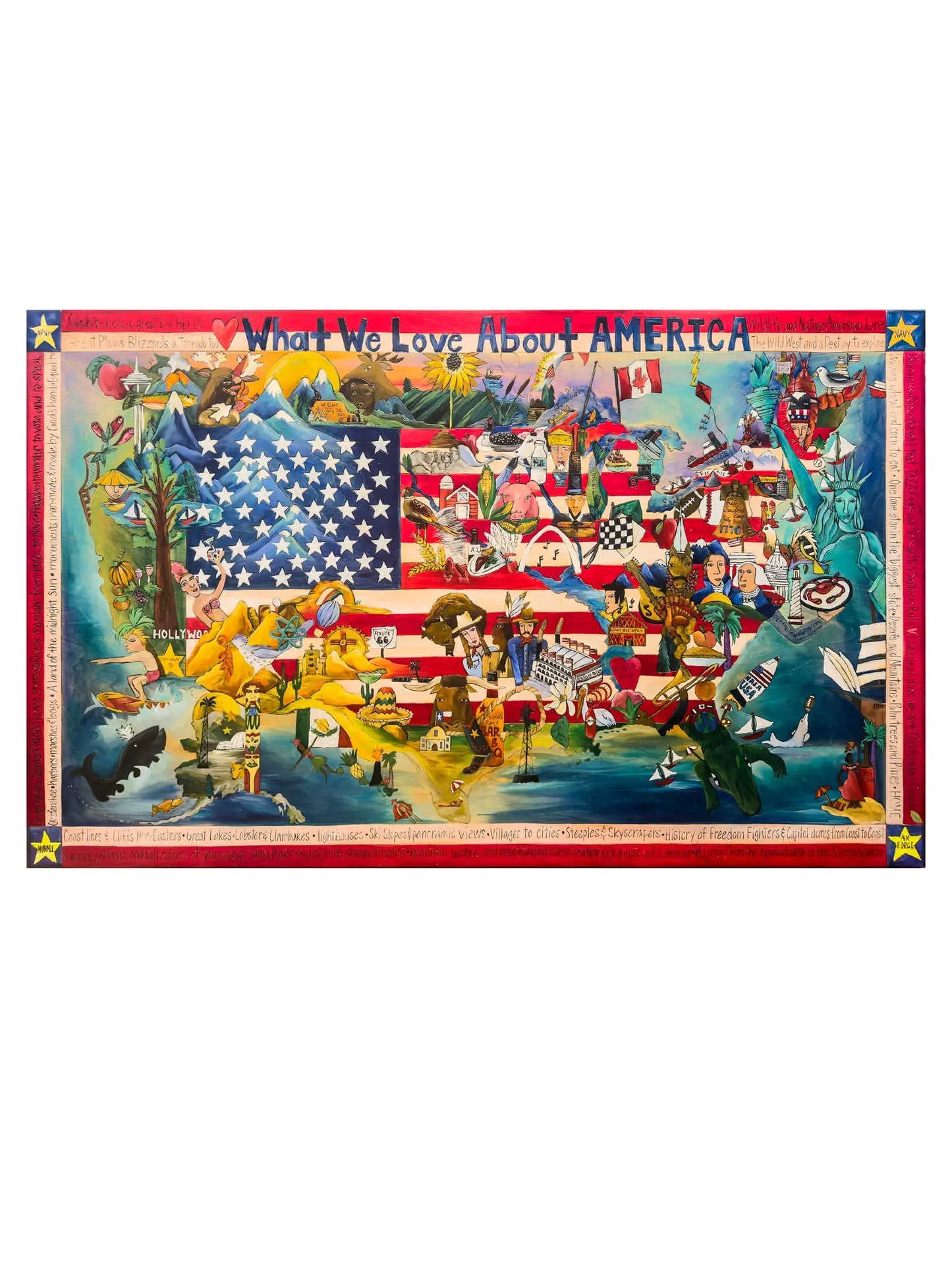 What We Love About America Original Hand-Painted Plaque