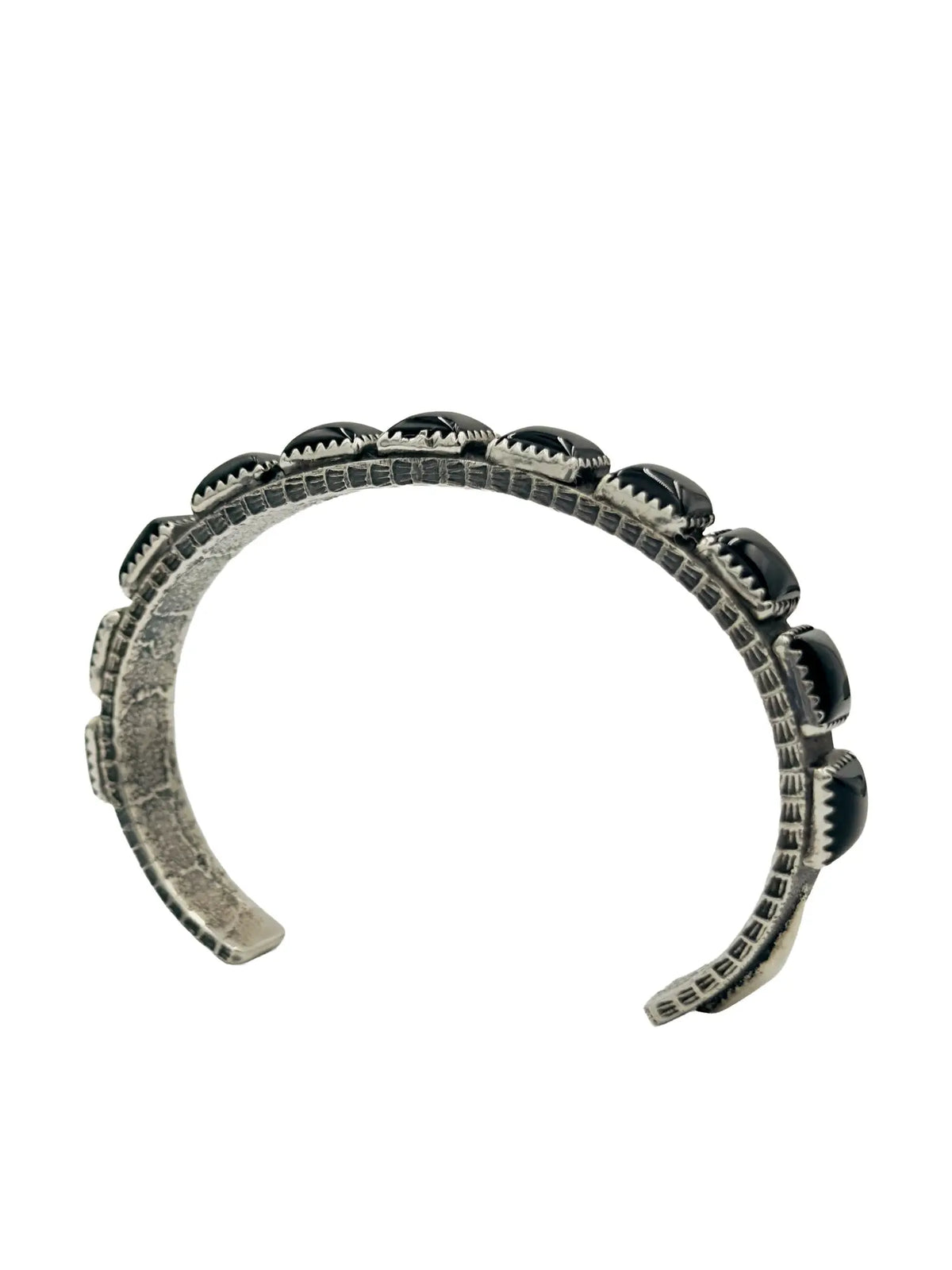 Onyx Squares Sterling Silver Thin Cuff Samsville