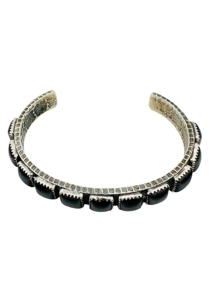 Onyx Squares Sterling Silver Thin Cuff Samsville